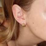 S925 sterling silver plated 18K gold commuting Joker design simple earrings female sweet cool circle earrings ins cold style