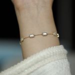 White Moonlight ~ Fritillaria Small Sugar Bracelet Female S925 Sterling Silver Plated 18K Gold Clear Cold Advanced Delicate Light Luxury Jewelry