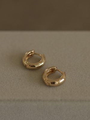 Heavy Small Ear Buckle 925 Sterling Silver Plated 18K Gold Elegant Bold Earrings French Retro Simple Style High Grade