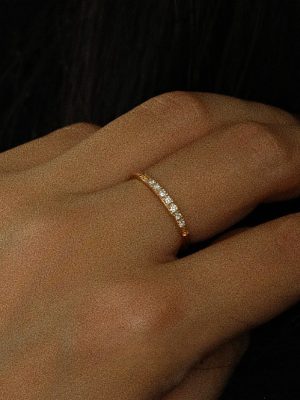 "Matilda" S925 Sterling Silver Plated 18K Gradient Diamond Zircon Ring Bracelet Female Designer Ring HME