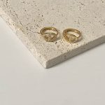 Pig Nose 925 Silver Plated 18K Gold Simple Advanced Asymmetric Earrings Women's Retro Design Oval Ear Buckle