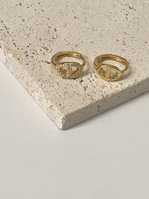 Pig Nose 925 Silver Plated 18K Gold Simple Advanced Asymmetric Earrings Women's Retro Design Oval Ear Buckle