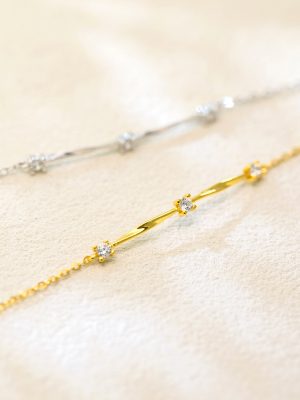 S925 Sterling Silver Diamond-encrusted Moebius Bracelet Women's Simple Super Fairy Elegant All-match New Pattern Bracelet