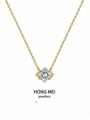 S925 Sterling Silver Plated 18K Gold Super Flash Sugar Necklace Women's Design Advanced Daily Light Luxury All-match Clavicle Chain