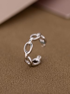 S925 sterling silver hollow chain ear clip ins no ear hole ear buckle high-grade all-match ear jewelry wholesale ear clip