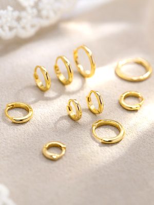 S925 All-Body Sterling Silver Simple High-Level Gossy Stacked Geometric Earrings All-Match Basic Minimalist Earrings for Women
