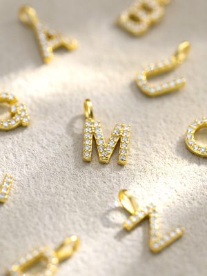 S925 sterling silver diamond 26 English letter pendant inlaid zircon your name fashion diamond clavicle chain women