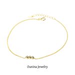 S925 Sterling Silver Plated 14K Gold Beads Foot Chain Female Ins Design High-grade Foot Chain Light Luxury Ouni Na