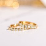 S925 Silver Plated 18k Gold Zircon U-shaped Ear Buckle Ear Ring Flash Drill Commuter High-end Simple Design Earrings