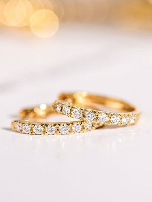 S925 Silver Plated 18k Gold Zircon U-shaped Ear Buckle Ear Ring Flash Drill Commuter High-end Simple Design Earrings