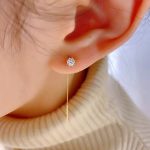 Onina S925 Sterling Silver Plated 14k Gold Ear Line Women's Elegant New Elegant Shiny Zircon All-Match Tassel Earrings Ouni Na
