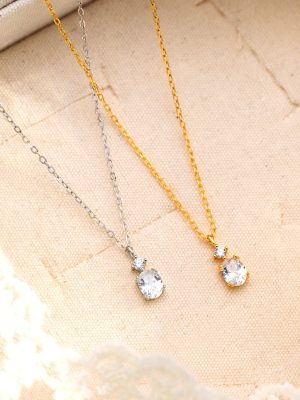 S925 Sterling Silver Light Luxury Zircon Pendant Necklace Women's Exquisite Fashion Retro Style Clavicle Chain Design Necklace Chain