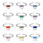 color: Silver Ring / size: January [Pomegranate Zirconium]]