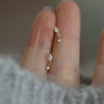 S925 Sterling Silver Plated 14K Gold Diamond Zircon Earrings Women's Simple All-match Light Luxury Tassel Earrings Commuter Earrings Ouni Na