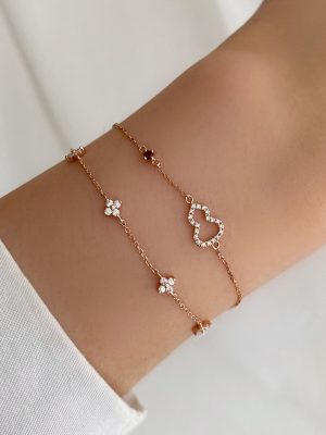 S925 Sterling Silver Plated 14K Gold Hollow Gourd Bracelet Women's Diamond Ruby Exquisite Light Luxury Design Bracelet Ouni Na