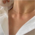 Simple Snake Bone Chain Bare Chain 925 Sterling Silver Plated 18K Gold Very Fine Cold Style Clavicle Chain High-grade All-match Women