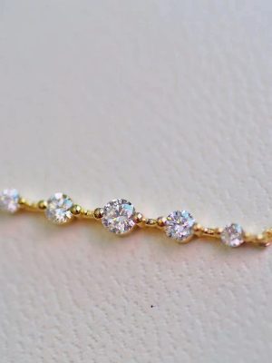 S925 Sterling Silver Plated 14K Gold Diamond Bracelet Women's Design Simple Exquisite Elegant All-match Bracelet Gift