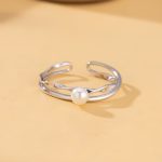 color: Line Pearl Ring [Silver]] / size: Opening adjustable