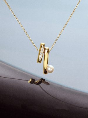 Moment ~ S925 Sterling Silver Plated 14K Gold Inlaid Zircon Pendant Necklace Commuter Bead Pearl Women Light Luxury HME