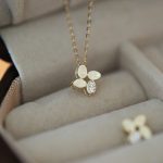 Korean Style S925 Sterling Silver Lucky Grass Necklace Women's Simple Gone Diamond Light Luxury Commuting All-match Clavicle Chain Ouni Na