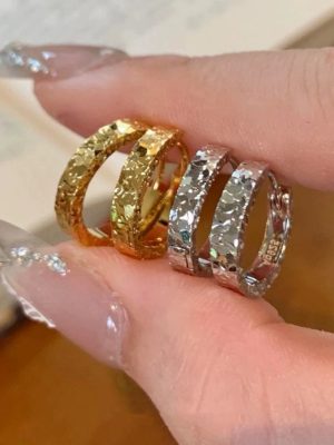 All-body 925 Sterling Silver Plated 18K Gold Crushed Ice Ice Ice Ear Buckle Women's Light Luxury Flash Exquisite High-grade Ear Ring Earrings