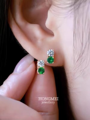 S925 Sterling Silver Plated 18K Gold Two-color Contrast Pod Earrings Women's Design Light Luxury High-end Fashion All-match Ears