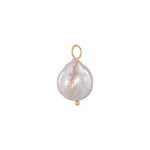 color: Round Baroque Pearl Pendant / Style: white gold