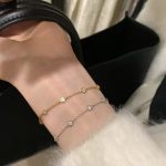 Starlight Bubble ~ S925 Sterling Silver Plated 18K Gold Five Bubble Round Diamond Bracelet Women's Delicate Gentle Adjustable Bracelet