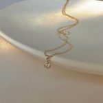 Japanese Super Beauty S925 Sterling Silver Plated 14 Gold Zircon Pendant Universal Stacked Belt Adjustable Necklace Women Light Luxury Clavicle Chain Ouni Na