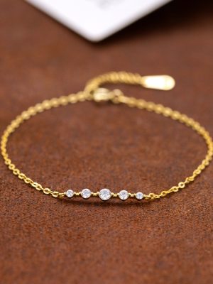 Japanese-style Light Luxury One-line Diamond Bracelet s925 Sterling Silver Simple Ins Style Design High-grade All-match Bracelet