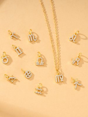 hot selling twelve constellation diamond simple pendant 925 sterling silver personality diy can be stacked clavicle chain wholesale