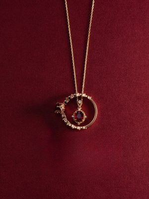 S925 Sterling Silver Plated 18K Gold Ruby Necklace Entry Luxury Vintage Versatile Elegant Garnet Red Zircon Clavicle Chain for Women