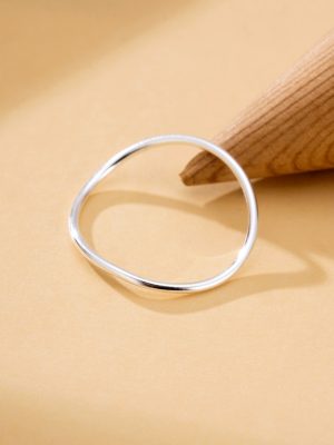 S925 Sterling Silver Curved Stacked Wear Ring Basic Multi-style Wear Simple High-grade All-match Line Ring