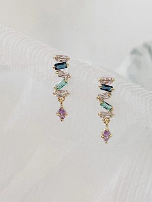S925 Sterling Silver Plated 14K Gold Earrings Women's Simple Elegant Fashion All-match Commuter Earrings Women's HME