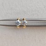 Flash S925 Sterling Silver Plated 18K Gold Simple Single Zircon Ear Buckle Ear Ring Fashionable Cold Wind Small Ear Ring Design