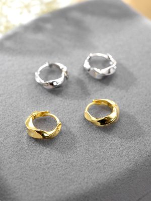 S925 Sterling Silver Mobius Earrings Women's Ins Minimalist Fashion Geometric Personality All-match Earrings for Women