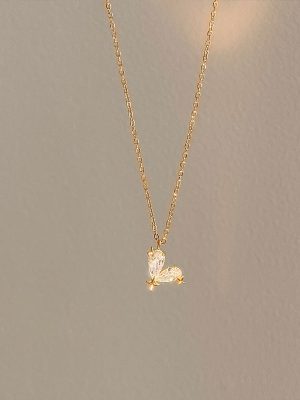S925 Sterling Silver Plated 14K Gold Love Diamond Necklace Women's Light Luxury Advanced Design Japanese Clavicle Chain Ouni Na