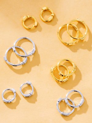S925 Sterling Silver Joker Simple Plain Ring Round Earrings New Small Sleeping Without Picking Ear Holes Ear Buckle Wholesale