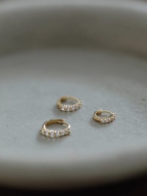 S925 Sterling Silver Plated 14K Gold Jennie Ear Buckle Rob Shiny Zirconium Diamond Ear Ring Exquisite Fashionable Stacked Earrings HME