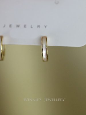 S925 Sterling Silver Gold Plated White Butterfly Shell White Fritillaria Ear Buckle Women's French Elegant All-match Circle Earrings HME