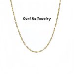 S925 Sterling Silver Plated 14K Gold Sparkling Necklace Women's Simple Commuter Overlapping Water Wave High-grade Clavicle Chain Ouni Na