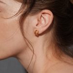 Wind Blows Wheat Wave ~ S925 Sterling Silver Plated 18K Gold Wheat Spike Red Zirconium Earrings Women's Design Retro Elegant Earrings Earrings