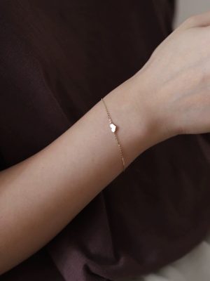 Japanese and Korean S925 Sterling Silver Plated 14K Gold Bracelet Mini Cute Glow Small Love Minimalist All-match Fine Bracelet Female Ouni Na