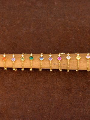 S925 Sterling Silver Twelve Bright Stone Chain Ring Women's Color Zirconium Simple Light Luxury Exquisite Pull-out Adjustable Ring