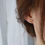 Japanese and Korean S925 Sterling Silver Plated 14K Gold Mini Exquisite Cute Rose Cherry Elegant Small Earrings Earrings Female Ouni Na