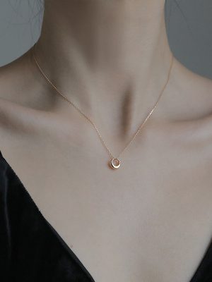 S925 Sterling Silver Plated 18K Gold Necklace New Ins Cold Style Simple Elegant Light Luxury Design Clavicle Chain