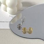 925 Sterling Silver Plated 18K Gold Sleeping Without Picking Super Mini Ear Ring Flash Zircon Full Drill Small Ear Ring Ear Nail
