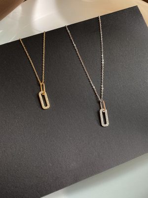 Elegant Entry Luxury 925 Sterling Silver Double-ring Round Buckle Necklace Women's Fashion All-match Exquisite Simple Ins Cold Style