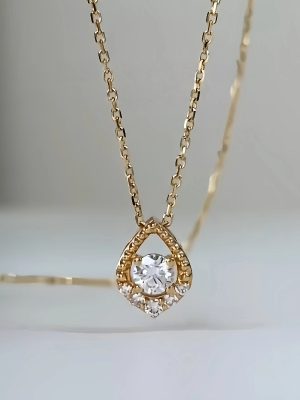 S925 Silver Plated 16K Venus Teardrop Pendant Necklace Women's Design Light Luxury High-grade All-match Collarbone