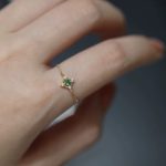 S925 Sterling Silver Plated 14K Gold Emerald Chain Ring Adjustable Fashion Personality Retro Design Jewelry Ouni Na